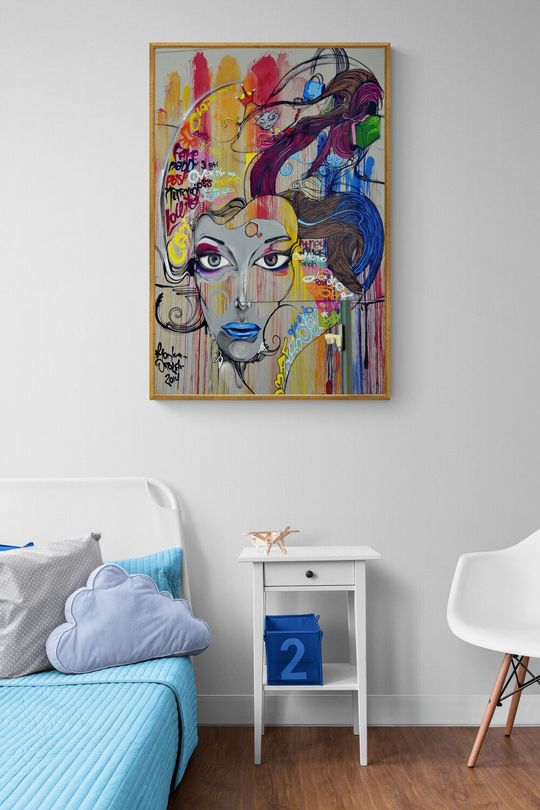 Tranh canvas trừu tượng sắc màu 2