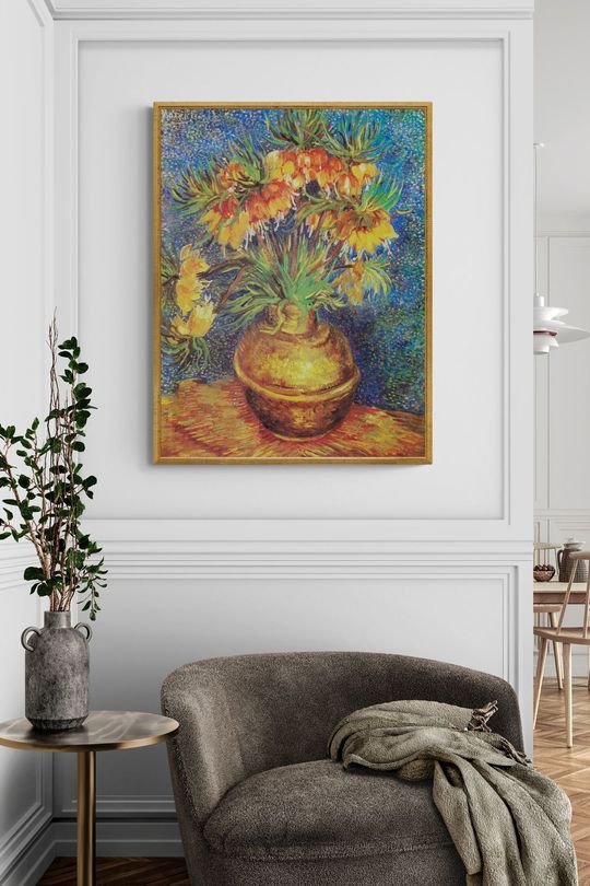 Tranh Canvas Tĩnh Vật Imperial Fritillaries In A Copper Vase 2