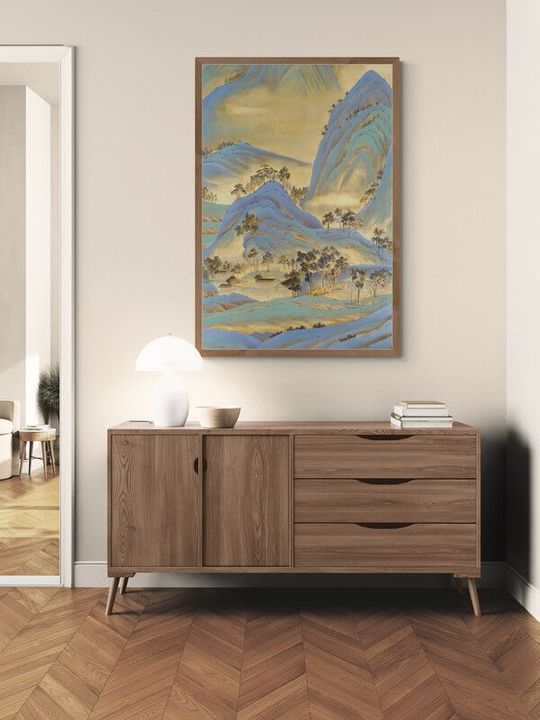 Tranh canvas phong thủy Sơn Thủy Phúc Lộc