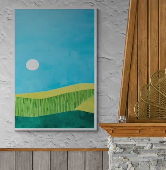 Tranh canvas phong cảnh Landscape xanh mát