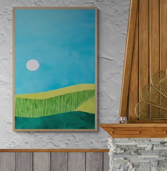 Tranh canvas phong cảnh Landscape xanh mát