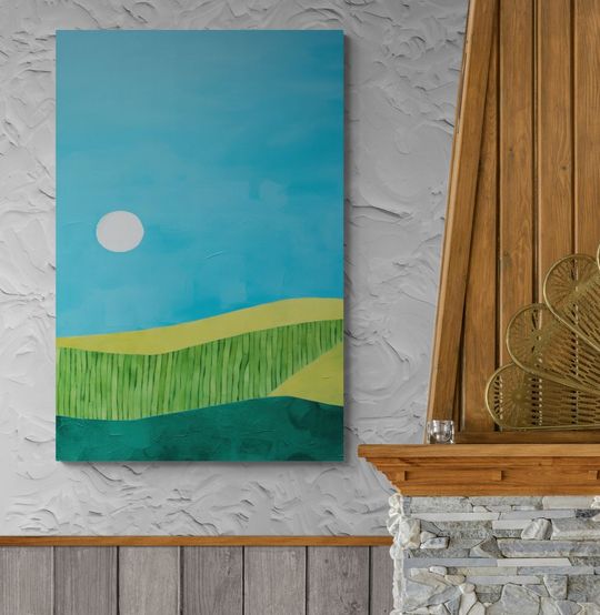 Tranh canvas phong cảnh Landscape xanh mát