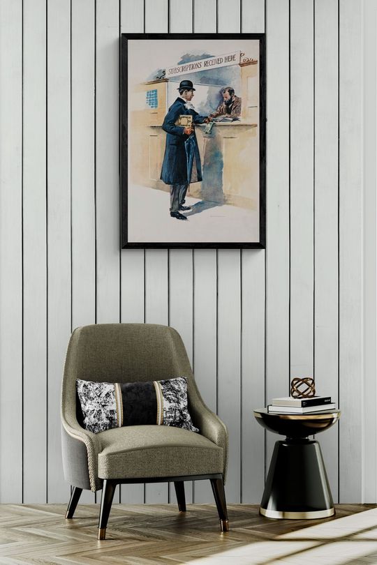Tranh Canvas Cổ Điển Quý Ông Mua Thuốc
