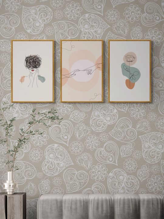 Combo 3 tranh canvas boho treo tường đơn giản