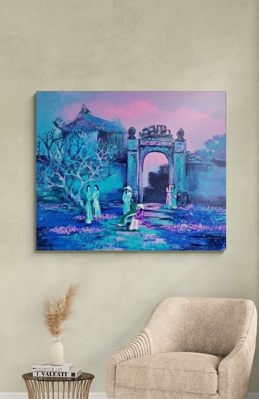 Tranh sơn dầu Chiều còn vương nắng
