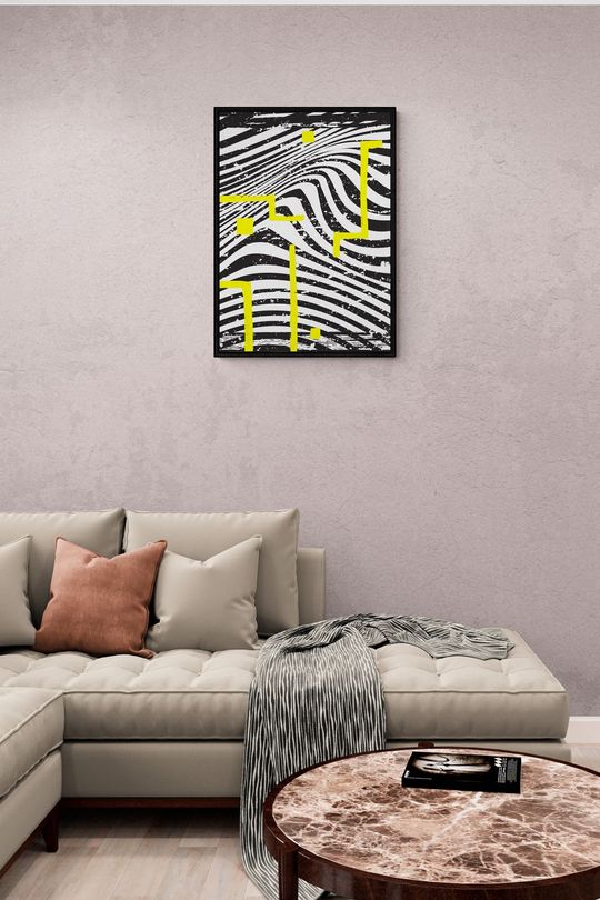 Tranh canvas trừu tượng sọc đen 2