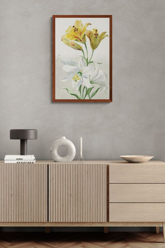 Tranh Canvas Hoa Ly Trắng Và Ly Vàng