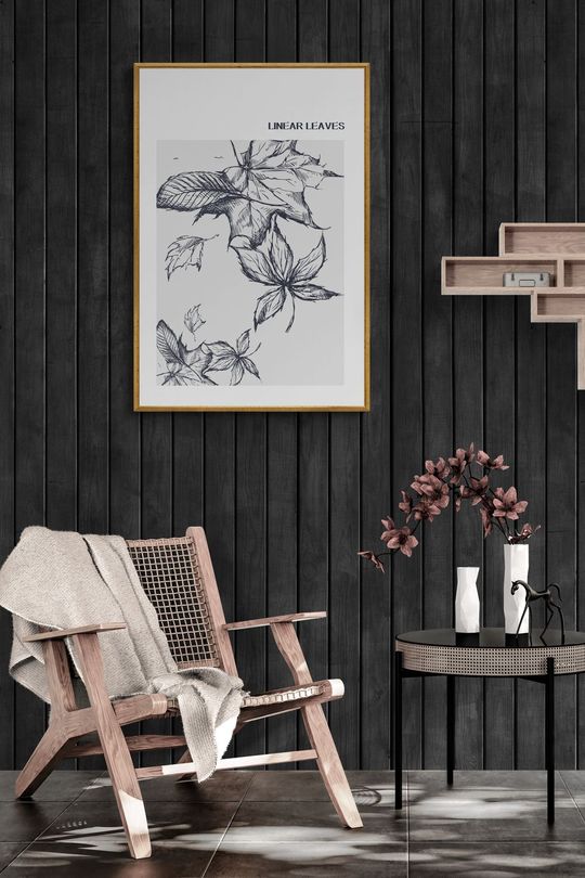 Tranh canvas Đương đại Lá rơi tối giản