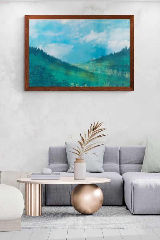 Tranh canvas thiên nhiên rừng trên núi