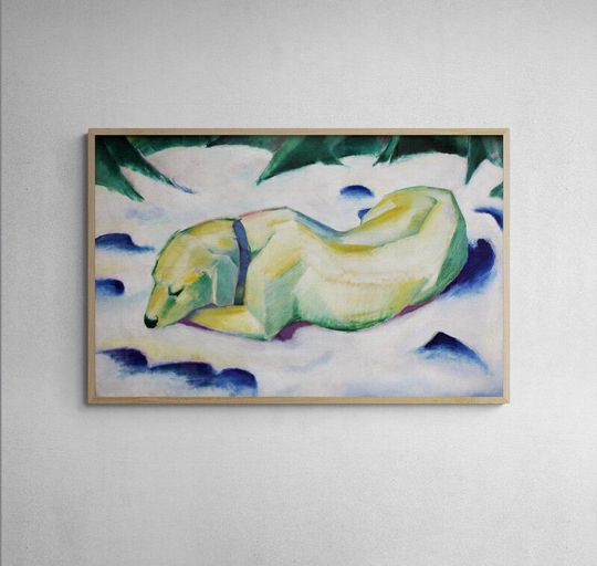 Tranh canvas Dog Lying in the Snow (1911) by Franz Marc