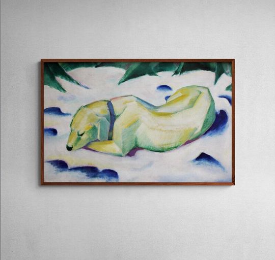 Tranh canvas Dog Lying in the Snow (1911) by Franz Marc