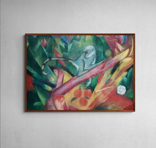 Tranh canvas The little monkey (1912) by Franz Marc