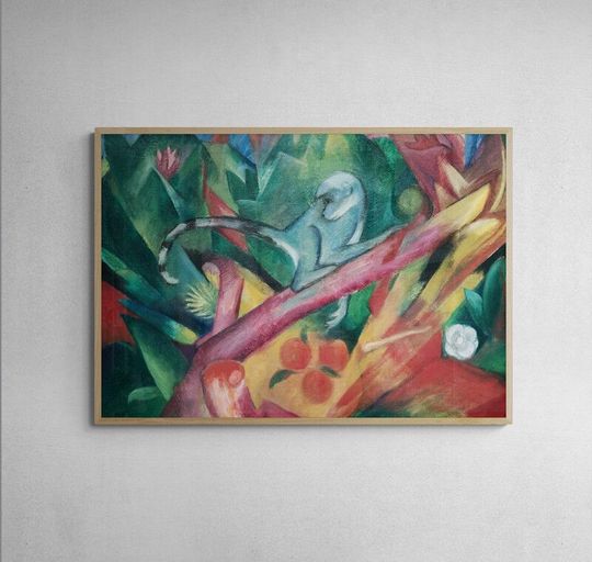 Tranh canvas The little monkey (1912) by Franz Marc