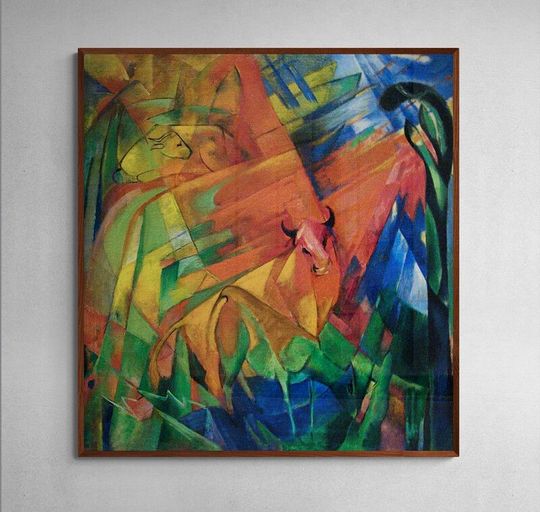Tranh canvas Animals in a Landscape by Franz Marc's (1914)