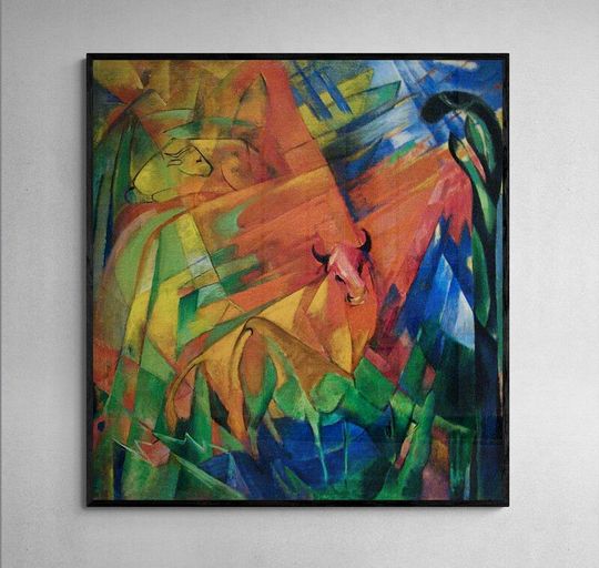 Tranh canvas Animals in a Landscape by Franz Marc's (1914)
