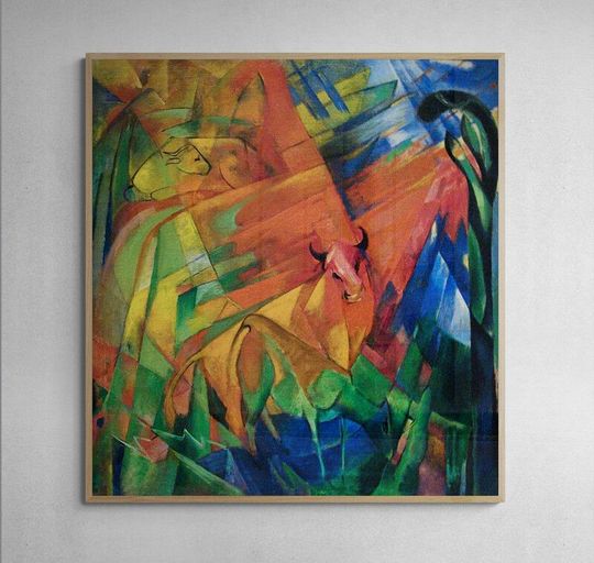 Tranh canvas Animals in a Landscape by Franz Marc's (1914)