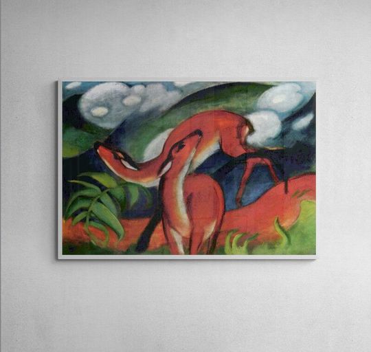 Tranh canvas Red Deer II by Franz Marc's (1912)