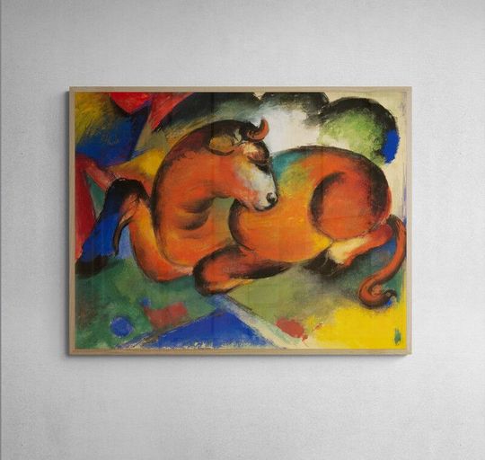Tranh canvas Franz Marc's Roter Stier (1912)