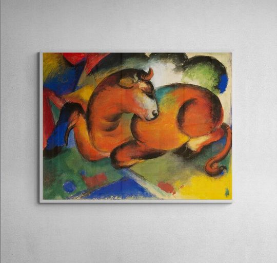 Tranh canvas Franz Marc's Roter Stier (1912)