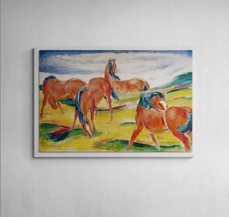 Tranh canvas Franz Marc's Grazing Horses III (1910)