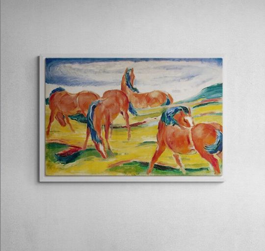 Tranh canvas Franz Marc's Grazing Horses III (1910)