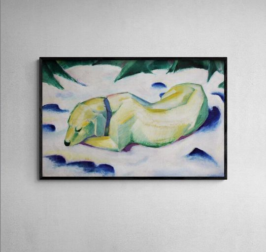 Tranh canvas Dog Lying in the Snow (1911) by Franz Marc