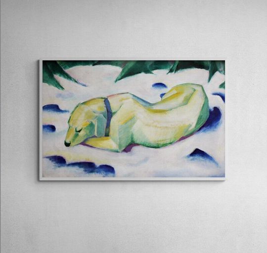 Tranh canvas Dog Lying in the Snow (1911) by Franz Marc