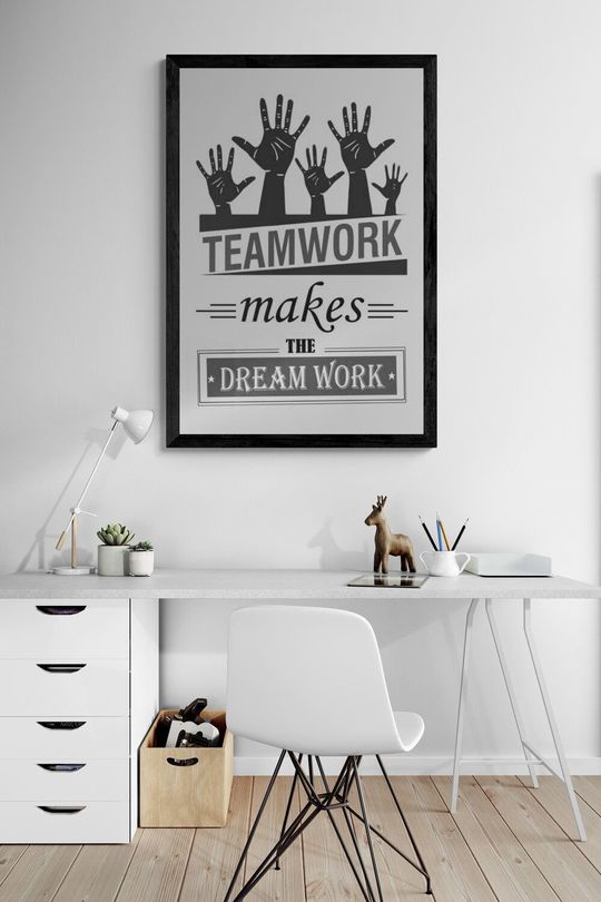 Tranh canvas động lực Teamwork make the dream work