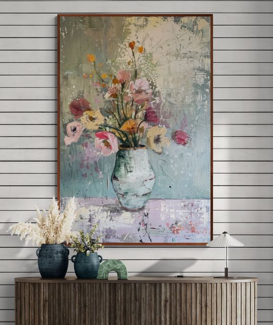 Tranh canvas tĩnh vật bình hoa 1