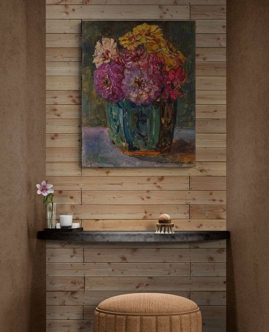 Tranh canvas tĩnh vật lọ hoa 2