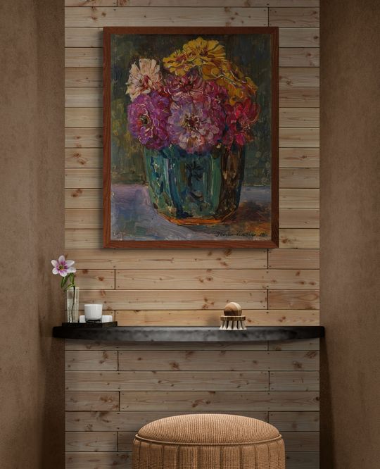 Tranh canvas tĩnh vật lọ hoa 2