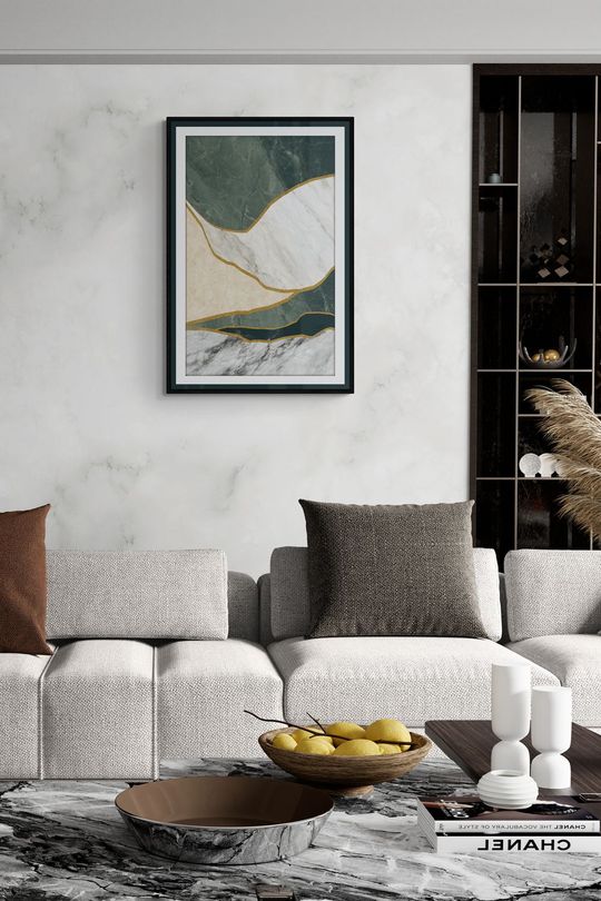 Tranh canvas trừu tượng đương đại vân đá