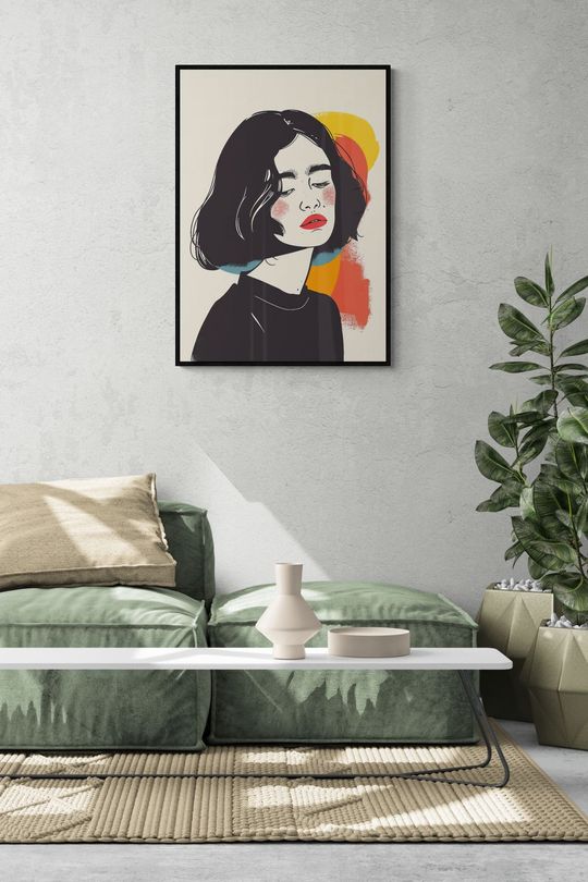 Tranh Canvas Thiếu nữ vẻ đẹp sự u buồn