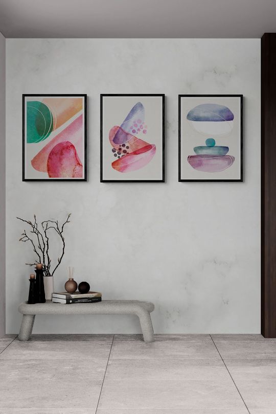 Combo 3 Tranh Canvas Trừu Tượng Vintage 3