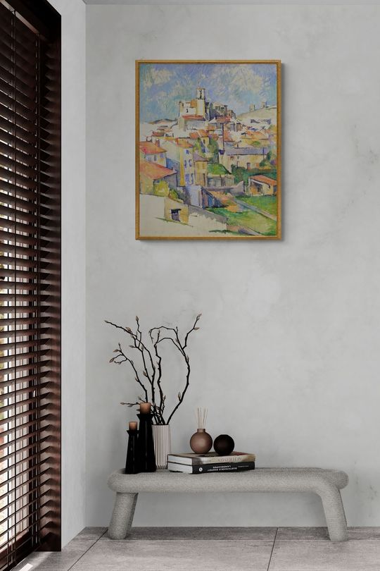 Tranh canvas phong cảnh nhà trên đồi 2