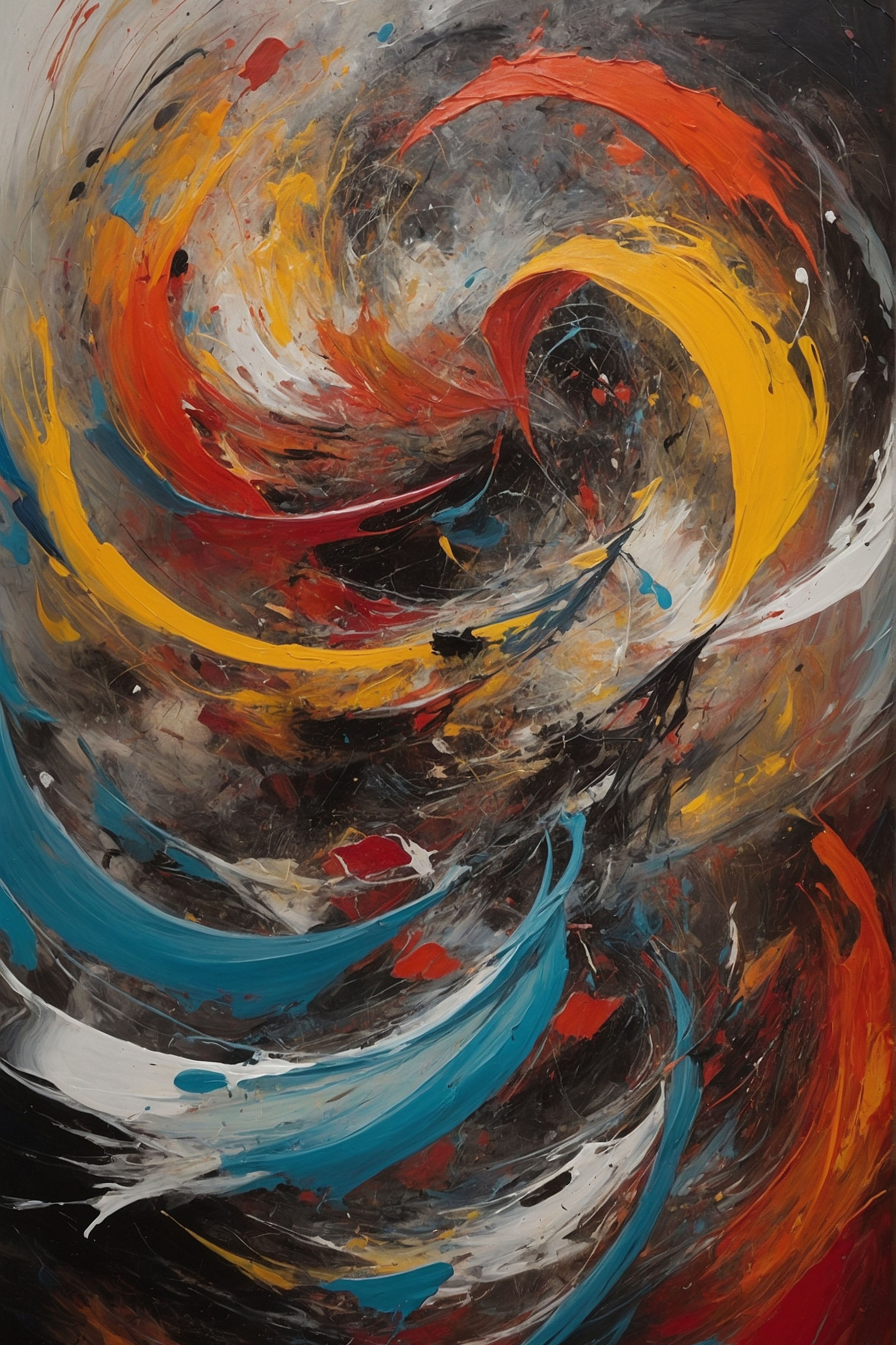 Tranh canvas trừu tượng làn sóng rực rỡ