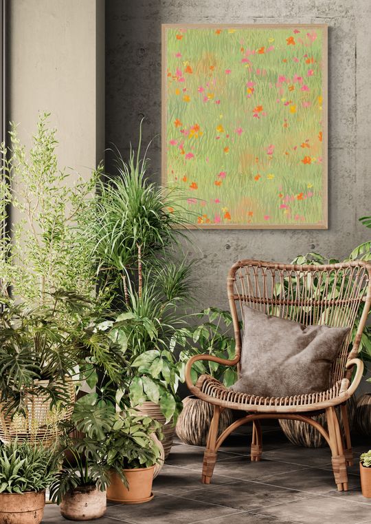 Tranh canvas phong cảnh thiên nhiên hoa nhí
