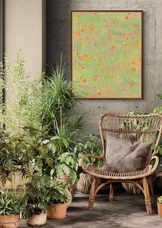 Tranh canvas phong cảnh thiên nhiên hoa nhí