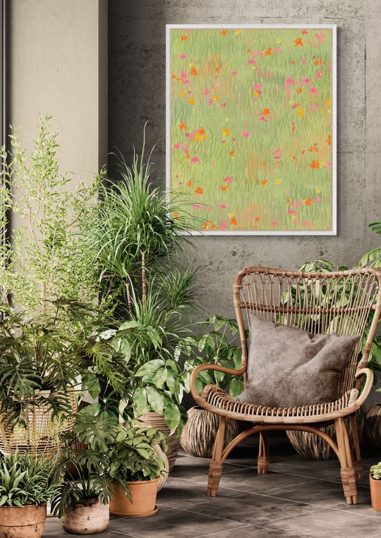 Tranh canvas phong cảnh thiên nhiên hoa nhí