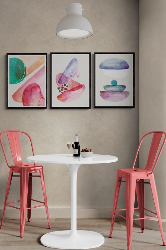 Combo 3 Tranh Canvas Trừu Tượng Vintage 3