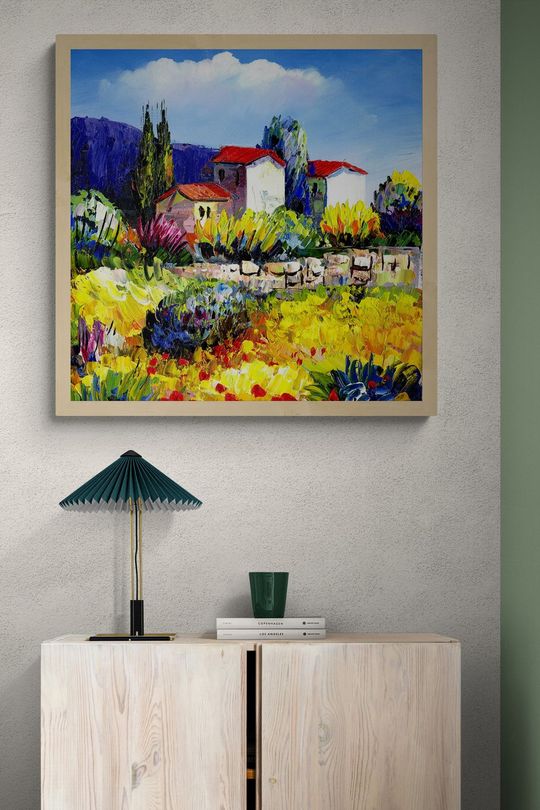 Tranh Canvas Phong Cảnh Ngôi Làng Nhỏ