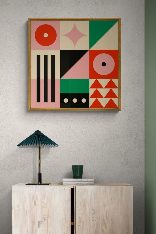 Tranh canvas trừu tượng Bauhaus Vuông 5