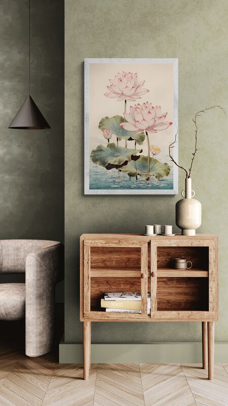 Tranh canvas phong thủy Sen An Lạc