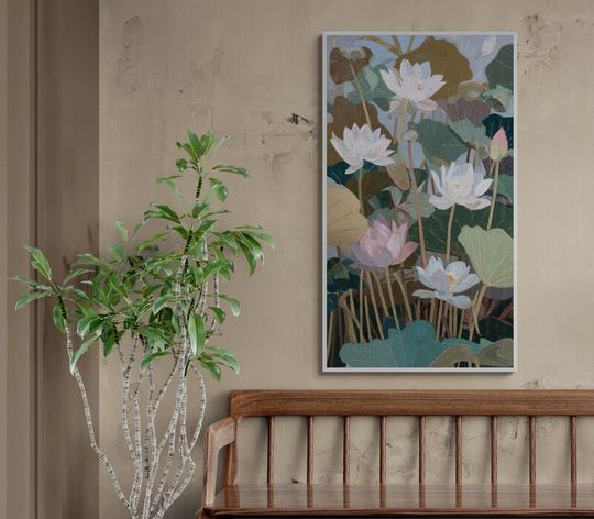 Tranh canvas Liên Hoa Nở Sáng