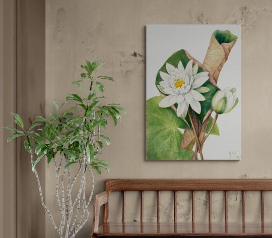 Tranh canvas Hương Sen Sớm Mai