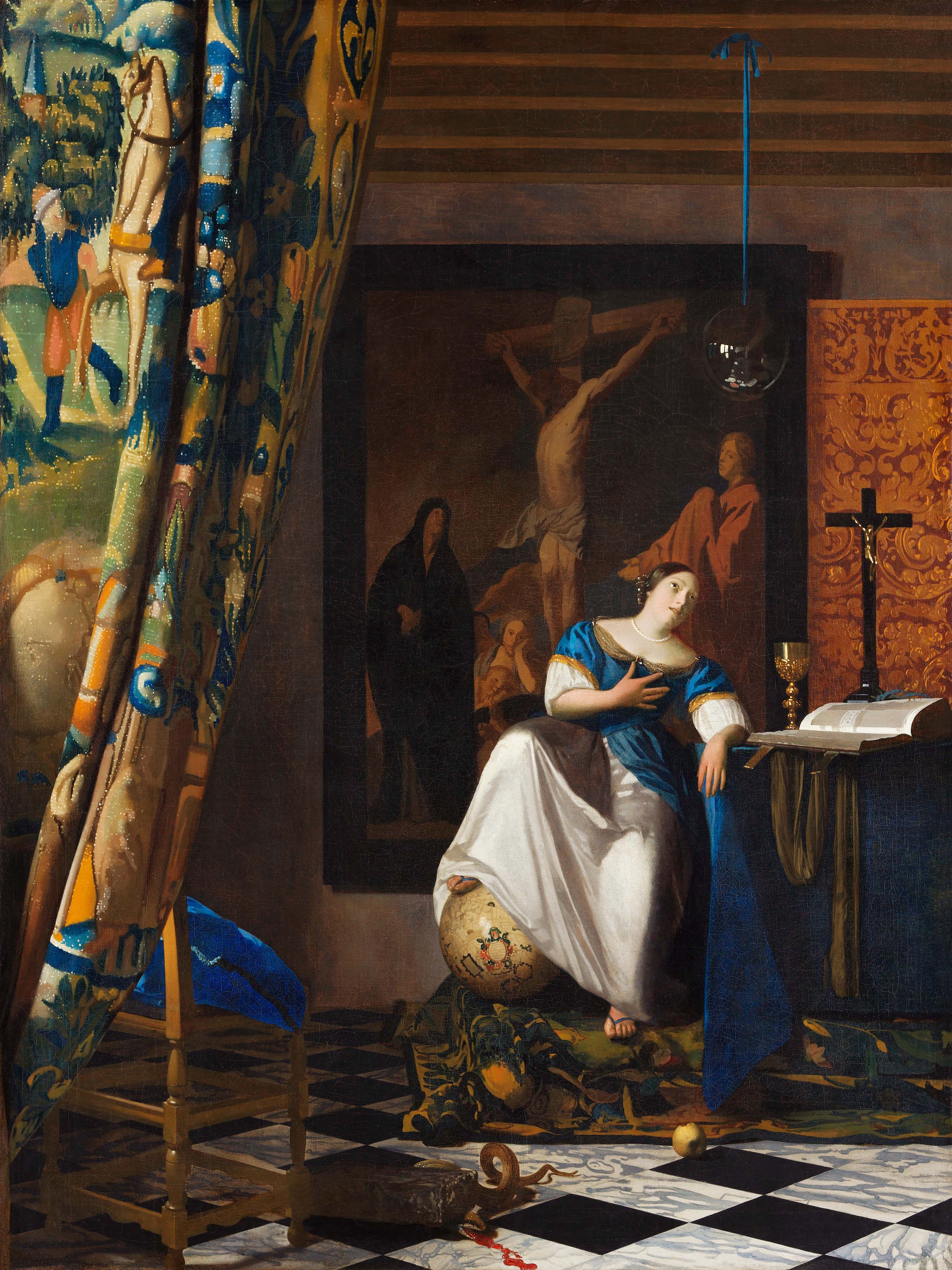Tranh canvas Thiếu nữ Allegory of the Catholic Faith