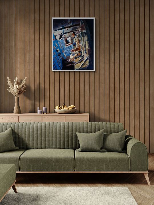 Tranh Canvas Phi Hành Gia Điều Khiển Tàu Vũ Trụ