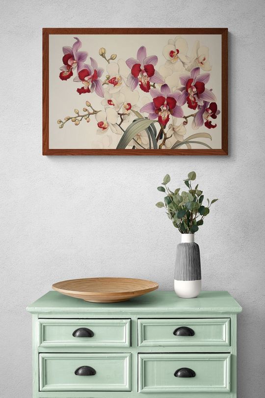 Tranh Canvas Hoa Lan Tím Và Trắng