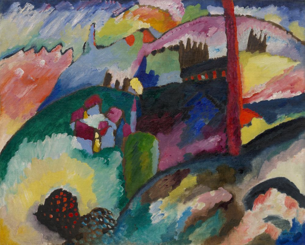 Tranh canvas Wassily Kandinsky's Landscape with Factory Chimney (1910)