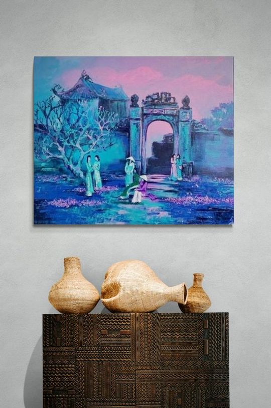Tranh sơn dầu Chiều còn vương nắng